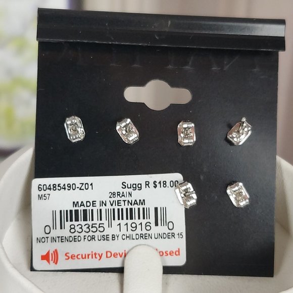 NEW NAPIER SILVER TONE MULTI-COLOR CRYSTAL Y DROP NECKLACE AND EARRING SET - Picture 6 of 9